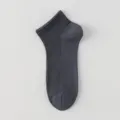 Men's summer thin mesh boat socks solid color breathable low cut short socks for daily wear. - One Size / Dark Gray
