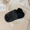 Women black mesh low cut invisible socks breathable summer non slip short boat socks. - One Size / Black