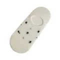 Women summer thin invisible boat socks off white black floral design breathable short socks - One Size / White Floral