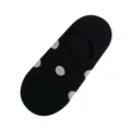 Women black polka dot no show socks, breathable cotton blend low cut boat socks for summer. - One Size / Black Polka Dot