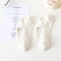 Calcetines cortos de mujer estilo japonés verano algodón fino corte bajo calcetines invisibles - Talla única / Blanco lechoso