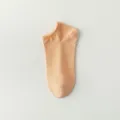 Solid color low-cut women boat socks apricot spring summer breathable casual short socks - One Size / Orange Pink