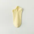 Women solid color shallow cotton short socks breathable daily comfort footwear boat socks - One Size / Yellow