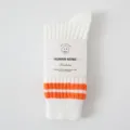 Unisex white mid-calf socks with orange stripes, casual streetwear knit cotton socks. - One Size / Two-Bar Orange