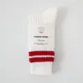 Spring summer style socks men women ins trend mid tube stripe long sports socks white - One Size / Two-Bar Red