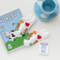 Cute cartoon women boat socks, white cotton shallow-cut short socks with bear and heart prints. - One Size / Teddy Bear