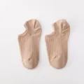 Women cotton shallow mouth boat socks anti-slip thin invisible short socks summer new - One Size / Camel