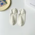Women's cute cotton invisible boat socks summer low cut shallow mouth casual socks. - White