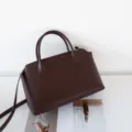 Brown leather handbag tote bag daily commuter shoulder bag minimalist style large capacity - 36*12*21cm / Coffee