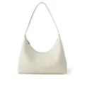 Minimalist leather underarm bag for women, elegant off-white shoulder handbag for daily wear. - Milk White