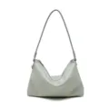 Genuine leather shoulder bag for women, chic commuting handbag in sage green, elegant daily style. - 31x4x21cm / Gray (Artificial Pearl Decoration)