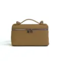 Borsa a mano scatola in vera pelle, elegante borsetta tracolla marrone da donna. - Biscotto