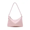 Pink leather shoulder bag stylish hobo handbag for women daily commuting minimal style - 31x4x21cm / Pink