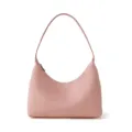 Rosa echtes Leder Schultertasche fuer Damen minimalistische Hobo Bag Handtasche Alltag - Rosa