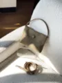 Genuine leather top-handle handbag with button closure, stylish minimalist chic small purse. - 19*3*14cm / Khaki