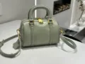 Vintage oil wax leather Boston handbag, stylish retro top handle crossbody bag for women. - Green