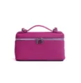 Borsa a mano in vera pelle fucsia borsetta box elegante borsa a tracolla da donna stilo - Rosso Prugna Brillante