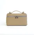 Borsa a tracolla a scatola chic in vera pelle di vacchetta color cachi da donna moda - 27*10*16cm (Cerniera Dorata) / grigio elefante