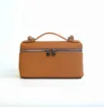 Borsa a mano marrone in vera pelle, elegante borsa a bauletto da donna, pratica e alla moda. - 19*6.5*11.5cm / Marrone dorato