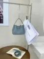 Mini blue leather top handle bag and crossbody bag casual fashion chic daily purse - 20*9*16cm / Blue