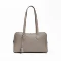 Elegant genuine leather top-handle shoulder bag for women, stylish commuting handbag in grey. - 26x11x16cm / Elephant Gray