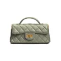 Chic quilted mini handbag, elegant top handle square bag, stylish women crossbody shoulder bag. - 22*7*11cm / Sage Green