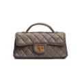 Elegant quilted top handle handbag for women, chic mini square shoulder bag in gray. - 22*7*11cm / Elephant Gray