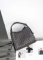 Dark Brown Woven Leather Crossbody Bag, Casual Fashion Women's Shoulder Bag Style - Coffee
