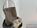 Borsa tote in vera pelle borsa a secchiello minimalista grande capacita stile coreano - Piccolo 31*32*12cm / grigio elefante