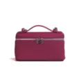 Borsa a mano box in vera pelle da donna borsa a tracolla elegante astuccio di bellezza - Borgogna