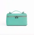 Mini borsa cosmetica in pelle verde menta, borsa a mano, elegante borsa a tracolla donna. - macaron