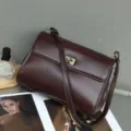 Genuine leather women's shoulder bag retro crossbody handbag stylish daily commuting purse - 24*18*18cm / Wine Coffee