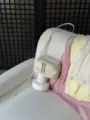 Mini leather crossbody bag, beige casual shoulder bag, stylish mini box bag for women. - Off White