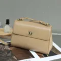Genuine leather women crossbody bag vintage retro shoulder handbag stylish daily commute tote - 24*18*18cm / Apricot