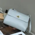 Elegant leather shoulder bag for women, retro vintage crossbody handbag for daily commute. - 24*18*18cm / Fog Blue