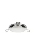 Silver metallic mango shaped evening clutch bag with chain strap for women party cocktail. - Silver
