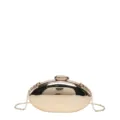 Gold Mango Shaped Clutch Bag Elegant Acrylic Evening Bag with Metal Chain Crossbody Box Bag - Champagne