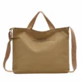 Freizeit-Canvas-Tragetasche für Damen und Herren, große Kapazität Pendler Schulter Umhängetasche. - Khaki