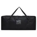 Grande borsa da viaggio nera per riporre oggetti con manici resistenti e tasca trasparente. - Nero