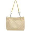 Sac à main bandoulière jaune à pois avec sangle en cuir et chaîne élégant sac femme - Jaune