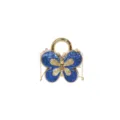 Fashion butterfly shaped glitter crossbody bag with gold chain strap for women chic purse - Blue & Gold