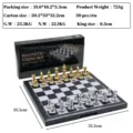 Jeu d'échecs magnétique avec plateau pliable, échecs de voyage portables pour enfants et adultes. - Or et Argent Double Reine 31,5cm / 31,5 cm