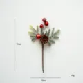 Christmas artificial pine needle red berry pinecone floral pick 17cm home decor item - Model A (With Sound)
