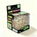 Transparent ice cube squeeze toy detail view, slow rebound stress relief toy packaged in box. - 5.5cm Christmas Ice Cube Colorful Color Box