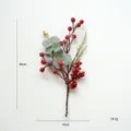 Artificial Christmas red berry branch with eucalyptus leaves and bell for decor. - Model C (With Sound)