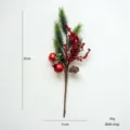 Artificial Christmas Pine Needle Red Berry Branch Fake Floral Stem Holiday Home Decor Ornament - Model E (With Sound)