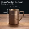 Vintage roségoud roestvrijstalen mok 500ml industriële stijl koffie bier camping beker - 500ml Retro Roségoud Bamboe Mok