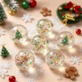 Christmas transparent stress relief ball slow rebound cute toy with colorful glitter snow - 5cm Christmas Ball Candy OPP Bag