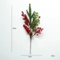Artificial Christmas berry branch with pine needles and small pine cone for holiday decor - Style G