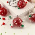Weihnachtsserie glitzerndes Eisbeutel-Entlastungsspielzeug, langsamer Rebound Anti-Stress-Spielzeug. - 5cm Weihnachtsball Schatz OPP Beutel